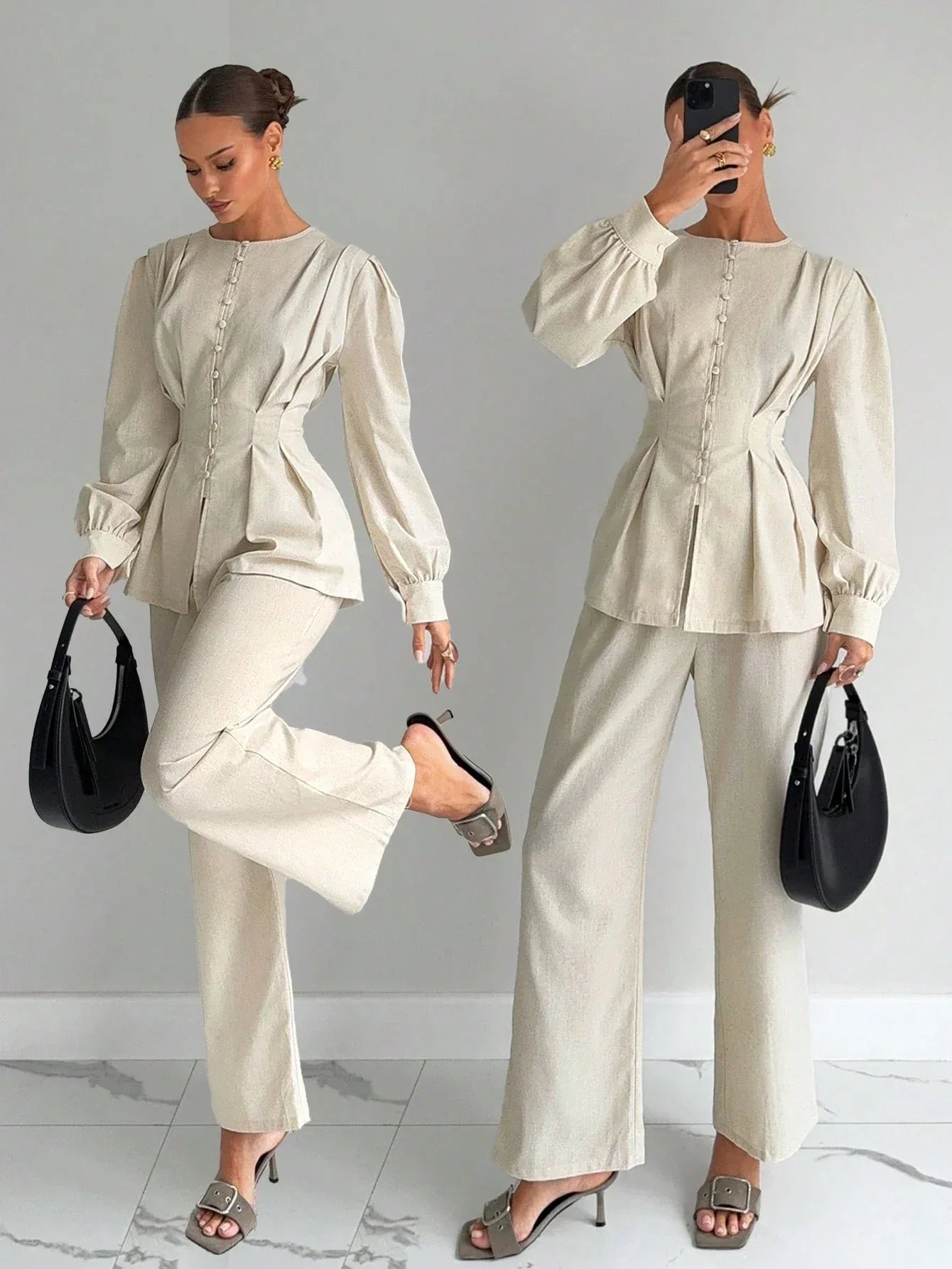 -SHEIN-Siren Gaze Long Sleeve Shirt - alotasawkli