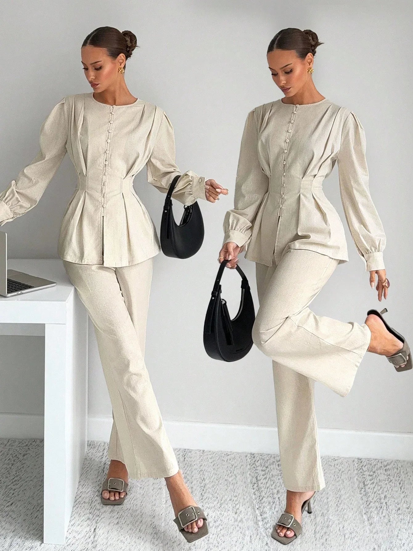 -SHEIN-Siren Gaze Long Sleeve Shirt - alotasawkli