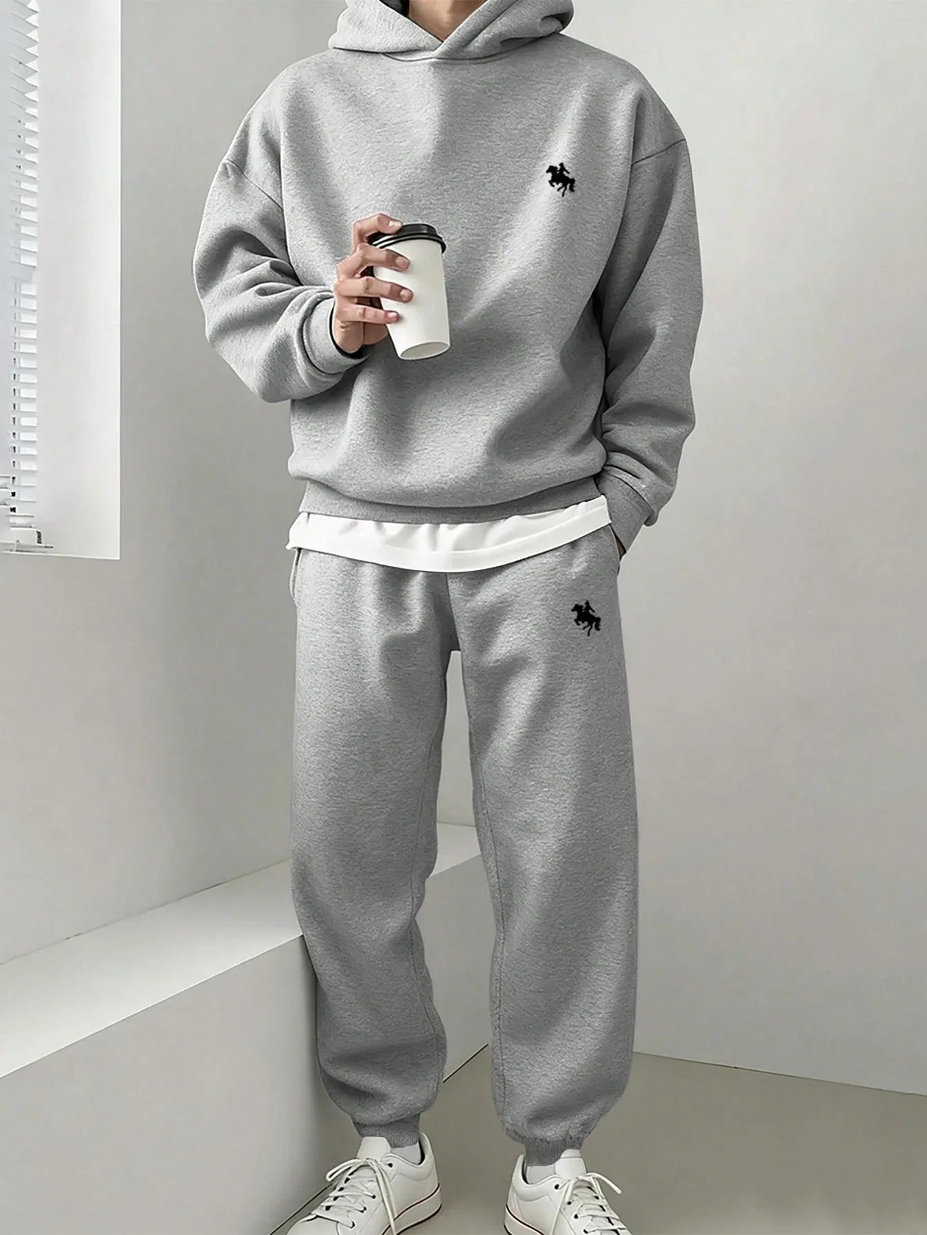 Classic Horse Logo Oversized Hoodie & Jogger Set - alotasawkli