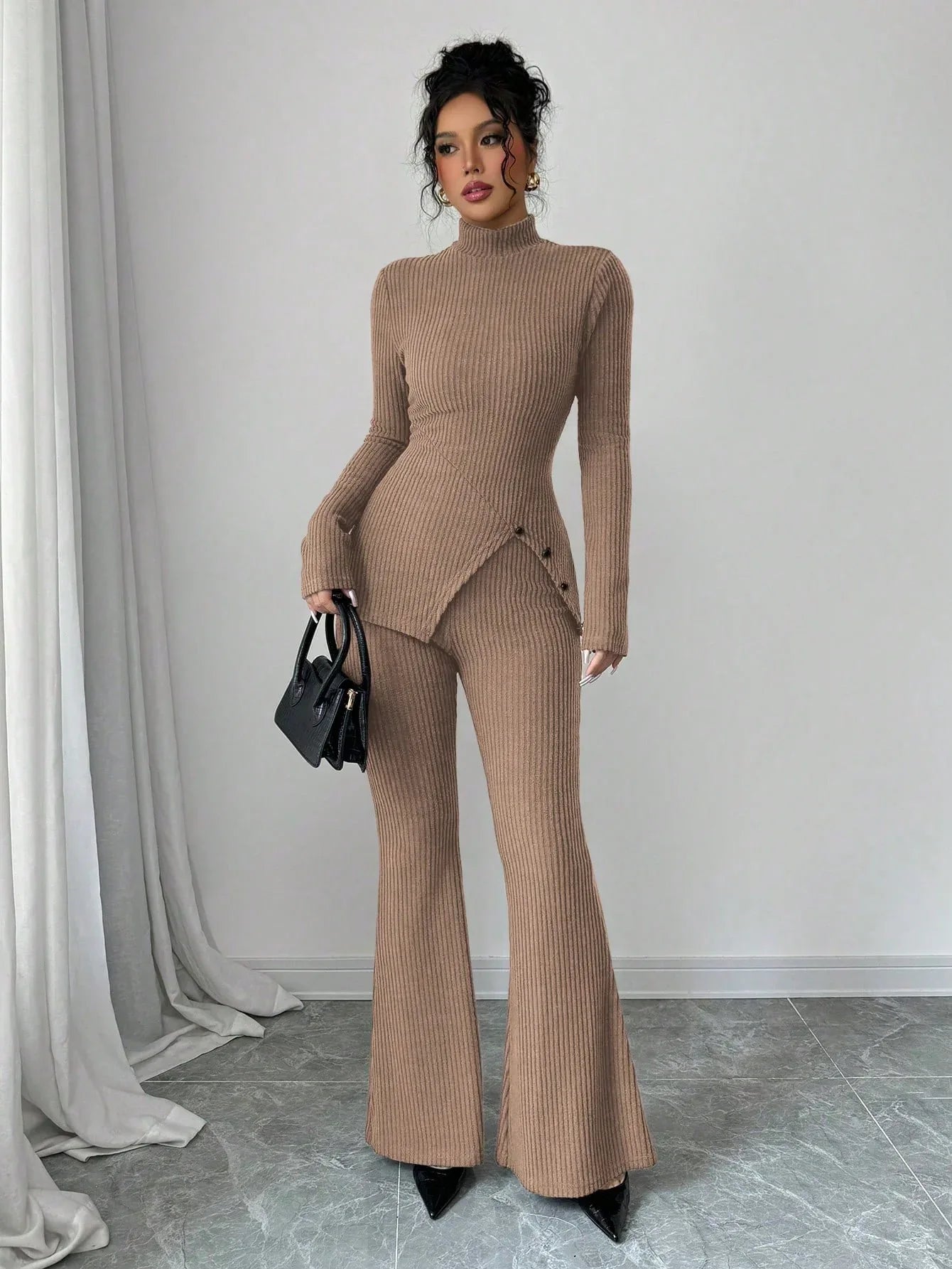 SHEIN-Opuloom 2-piece women's set consisting of a long-sleeved - alotasawkli
