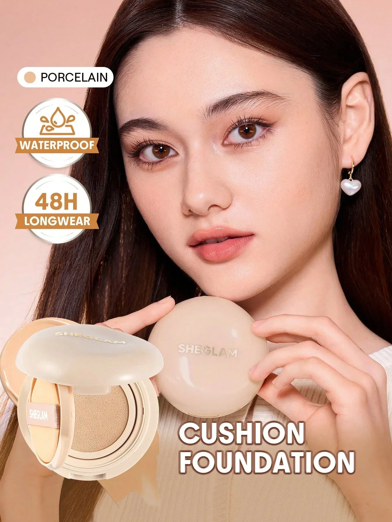 SHEGLAM Lock & Go Long-Lasting Cushion Foundation – Porcelain - alotasawkli