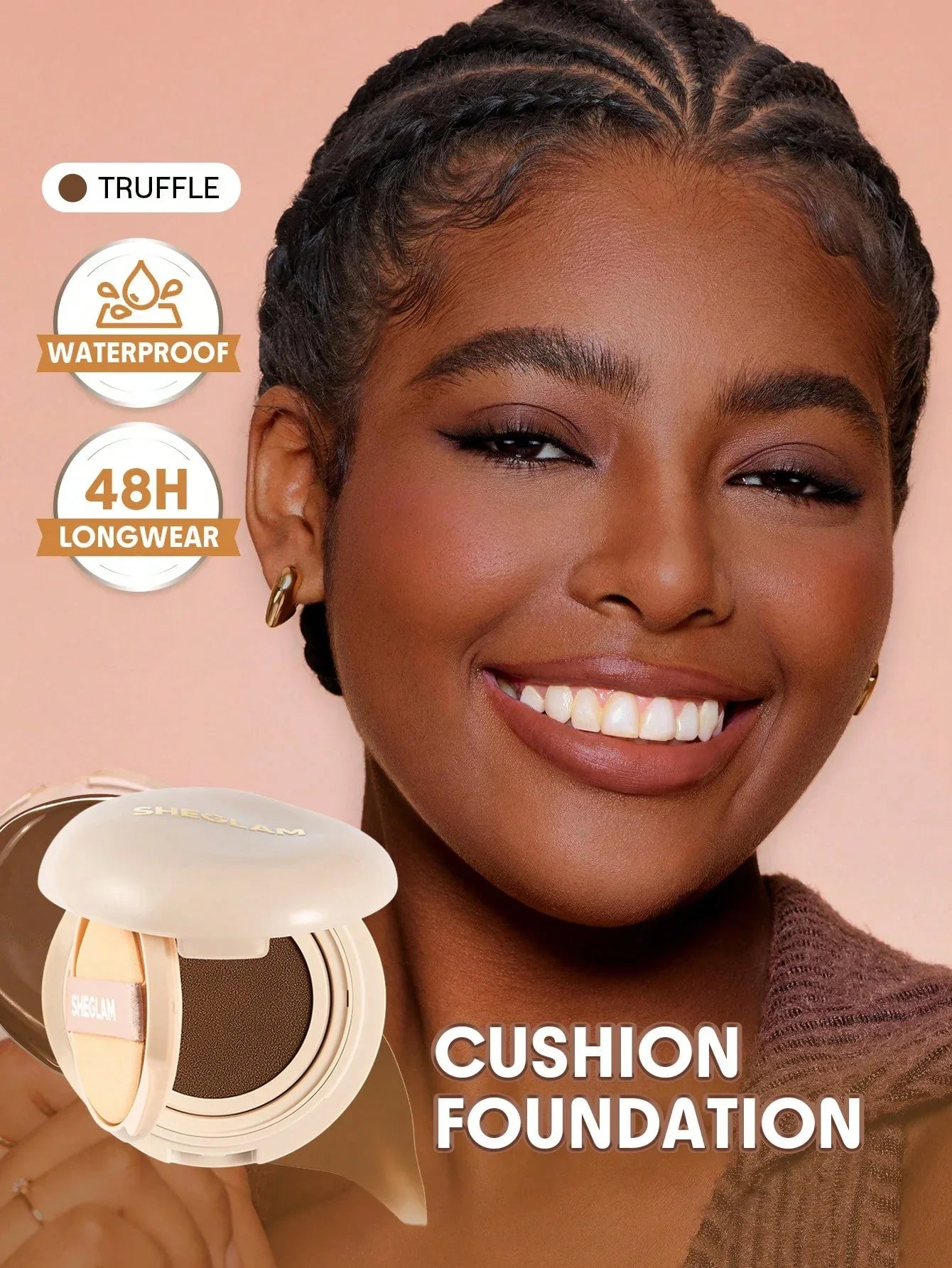 SHEGLAM Lock & Go Long-Lasting Cushion Foundation – Porcelain - alotasawkli