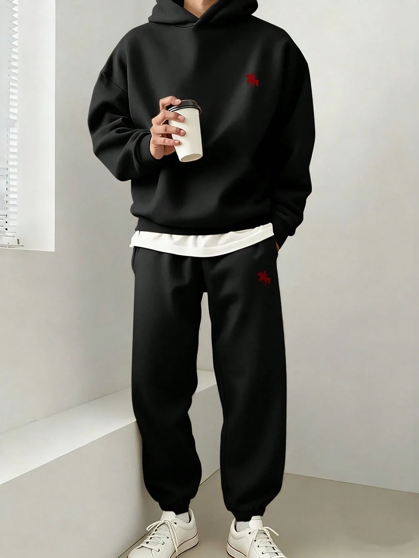 Classic Horse Logo Oversized Hoodie & Jogger Set - alotasawkli