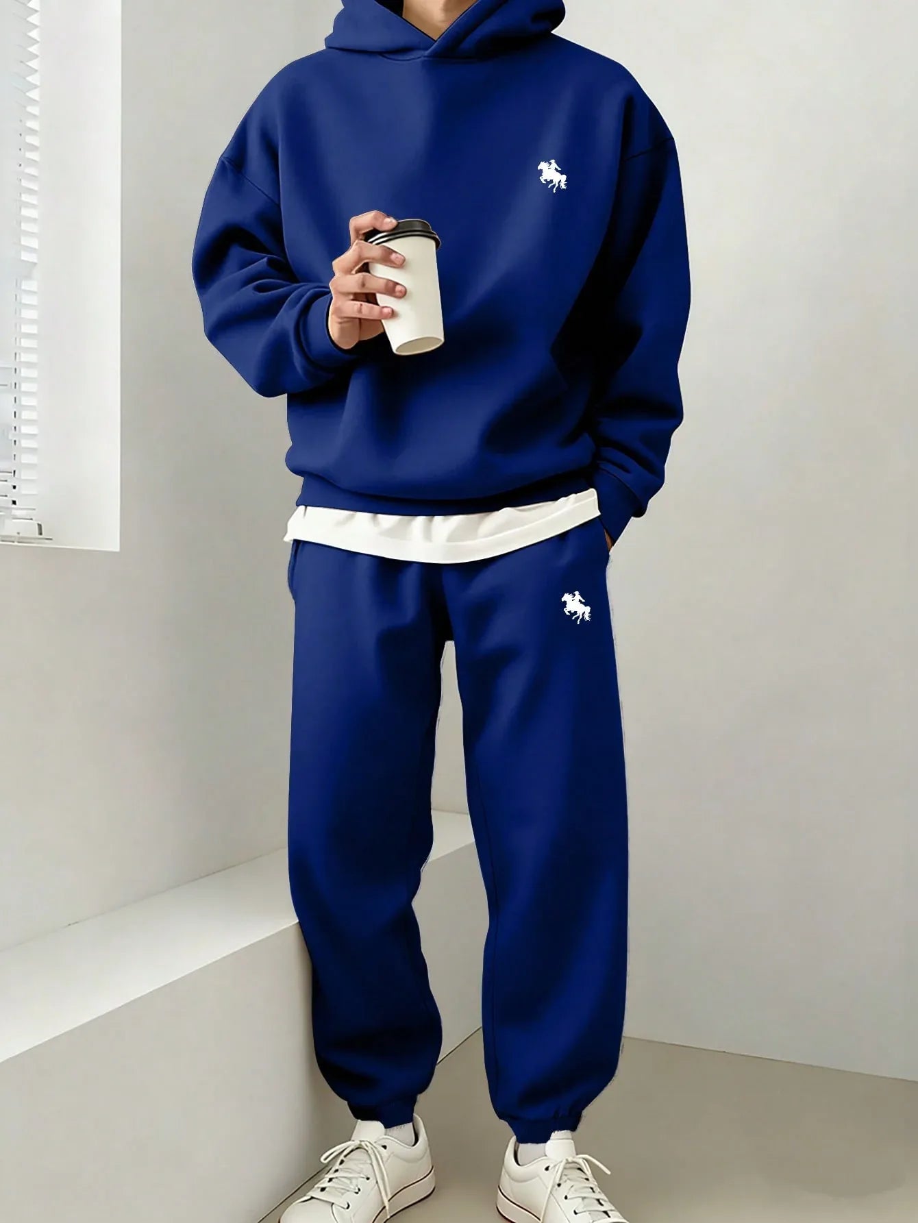 Classic Horse Logo Oversized Hoodie & Jogger Set - alotasawkli