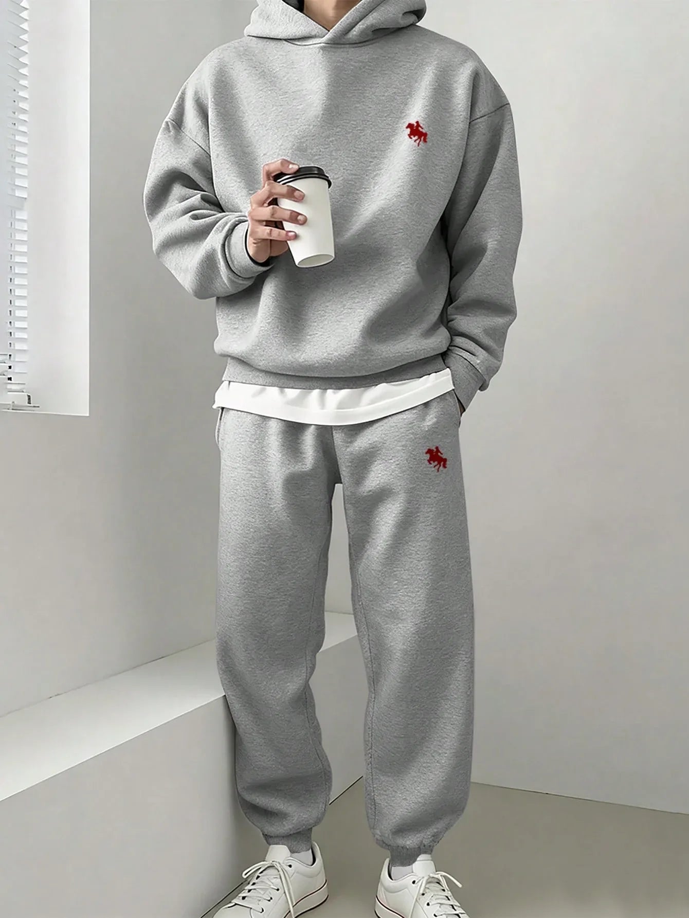 Classic Horse Logo Oversized Hoodie & Jogger Set - alotasawkli