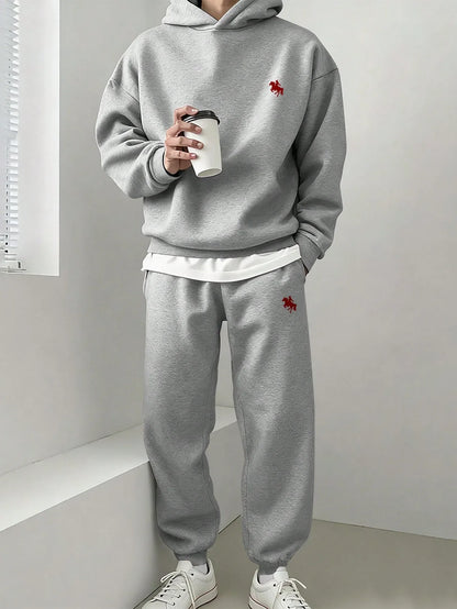 Classic Horse Logo Oversized Hoodie & Jogger Set - alotasawkli