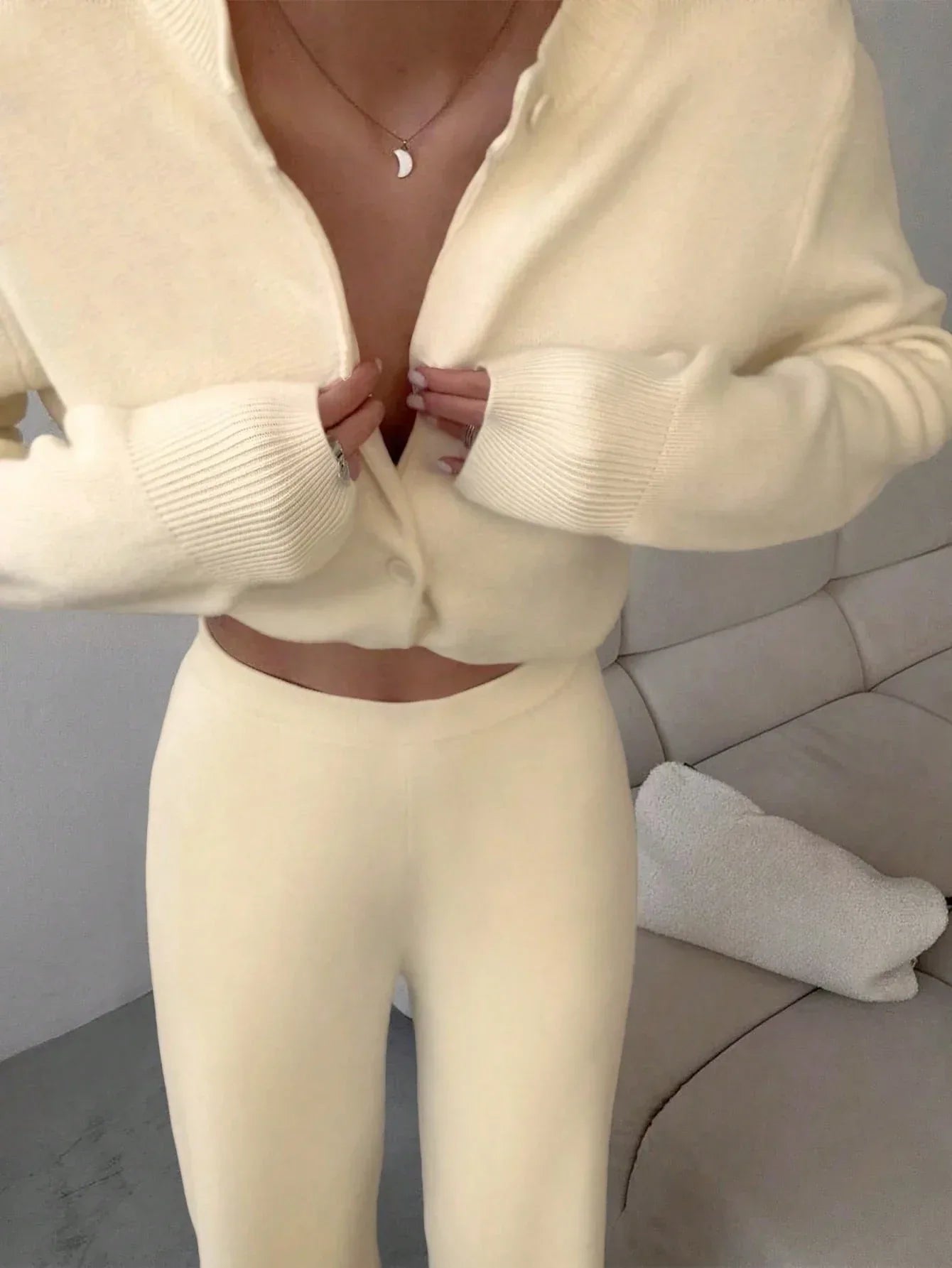 SHEIN-Two-piece set consisting of a long-sleeved cardigan - alotasawkli