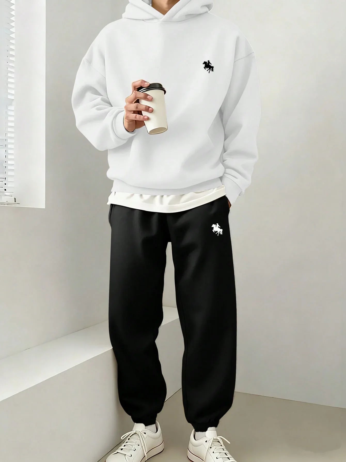 Classic Horse Logo Oversized Hoodie & Jogger Set - alotasawkli