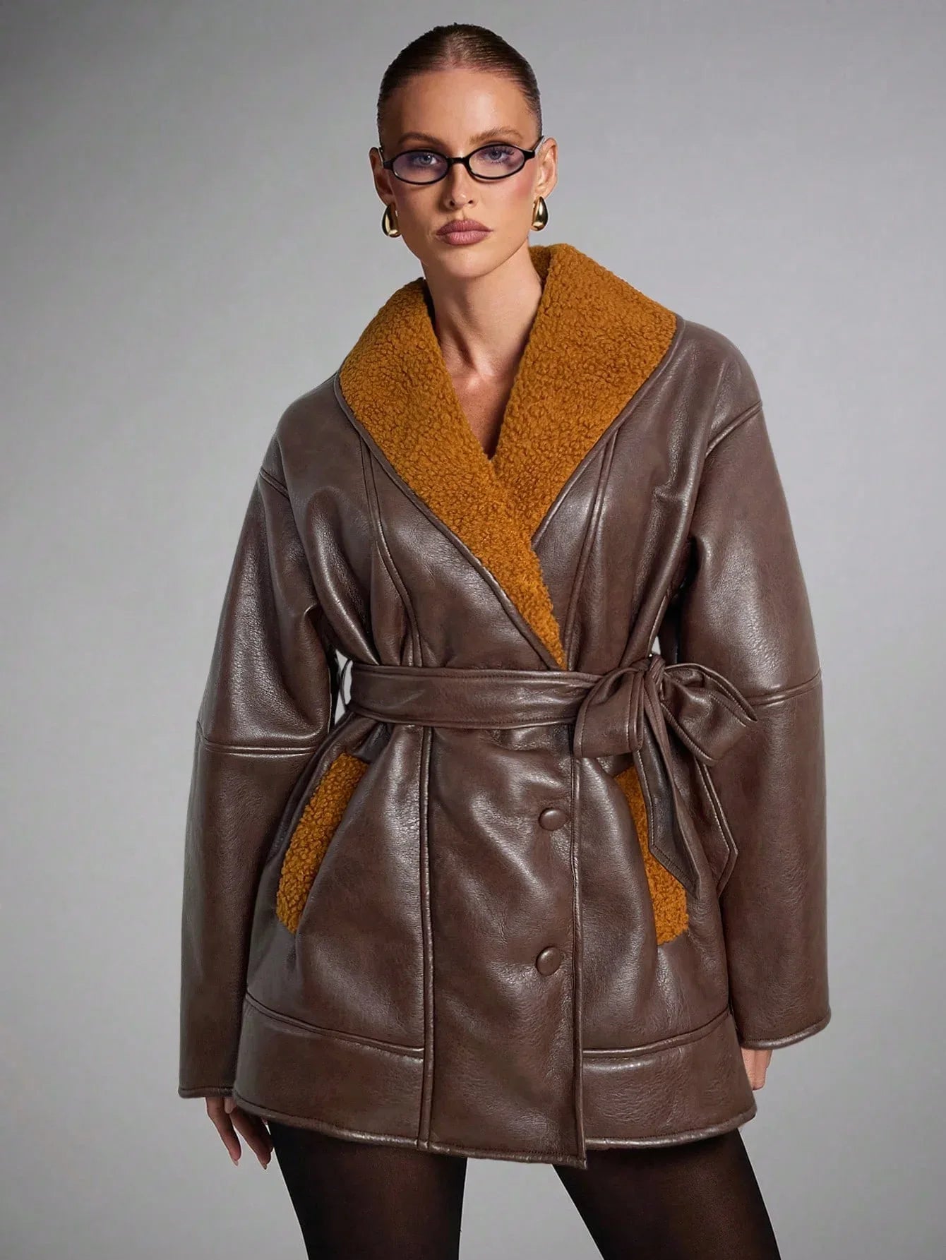 Aloruh Stylish Burgundy Wool Blend On-the-Go CoatSHEIN- - alotasawkli