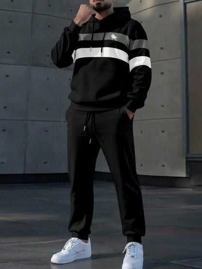 SHEIN-Men's Color-Block & Animal Print Tracksuit - alotasawkli