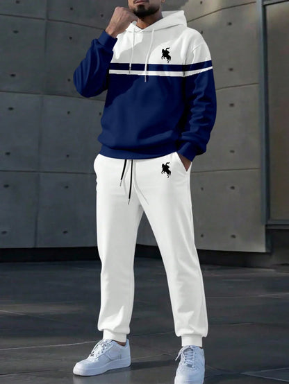 SHEIN-Men's Color-Block & Animal Print Tracksuit - alotasawkli