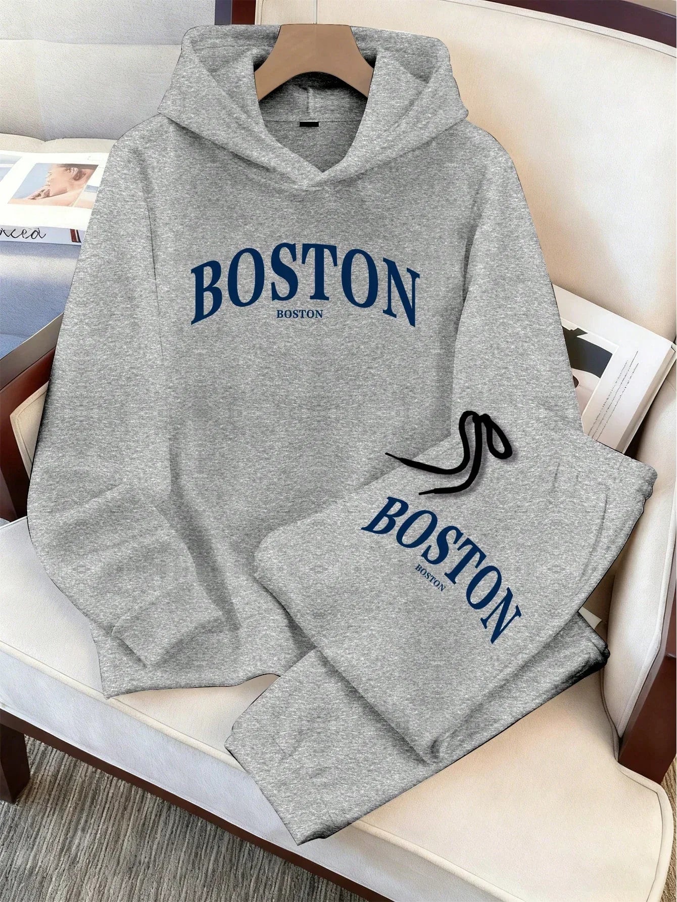 Classic Horse Logo Oversized Hoodie & Jogger Set - alotasawkli