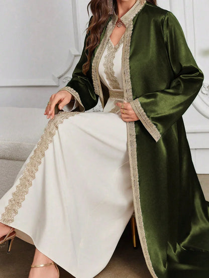 Al Najma فستان منقط من الدانتيل قابل للإزالة والغسيل، ردائي أزياء، عباءة للاستخدام اليومي أو الاحتفالات أو التجمعات أو السفر - alotasawkli