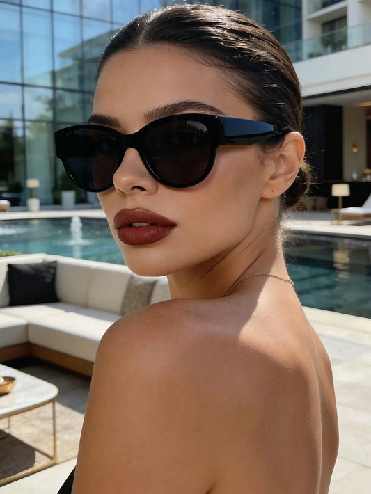 SHEIN-Polarized sunglasses, classic geometric plastic frame, unisex - alotasawkli