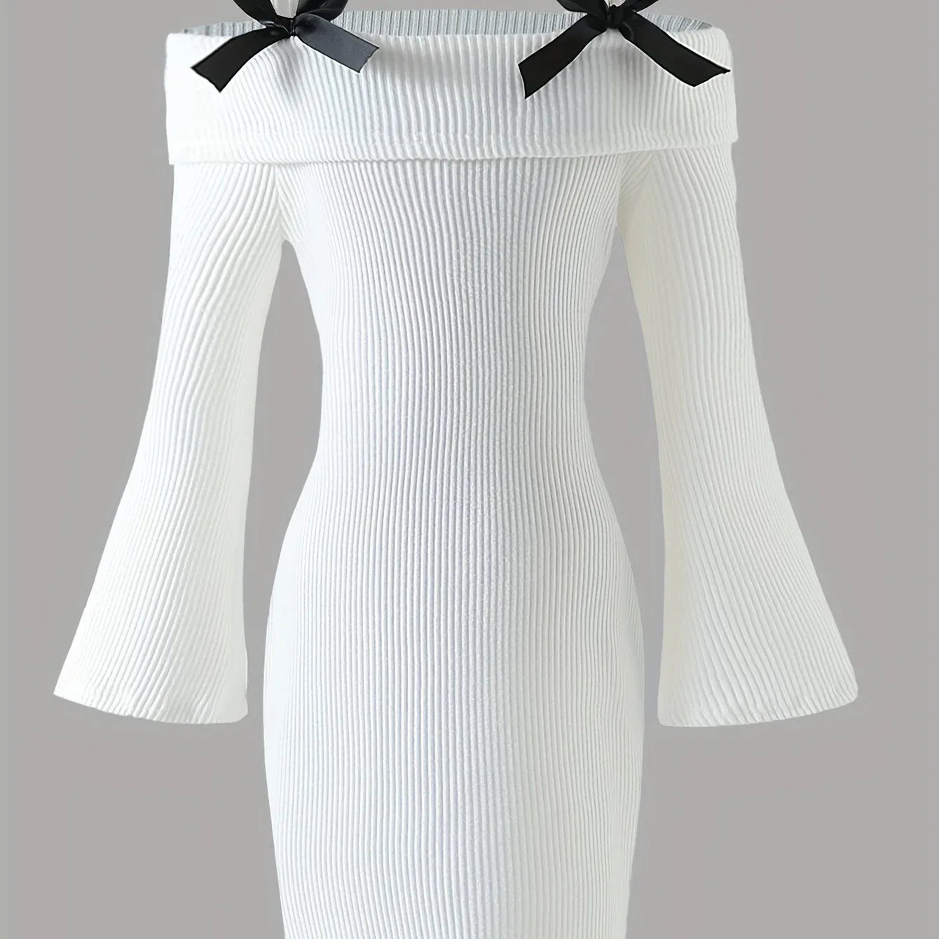 TEMU-Girls' Elegant White Puff Sleeve A-Line Floor-Length - alotasawkli