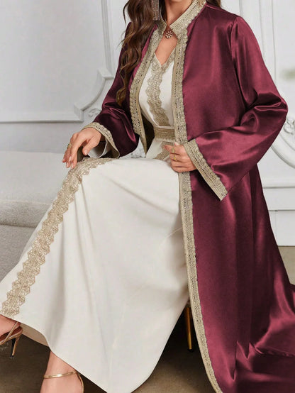 Al Najma فستان منقط من الدانتيل قابل للإزالة والغسيل، ردائي أزياء، عباءة للاستخدام اليومي أو الاحتفالات أو التجمعات أو السفر - alotasawkli