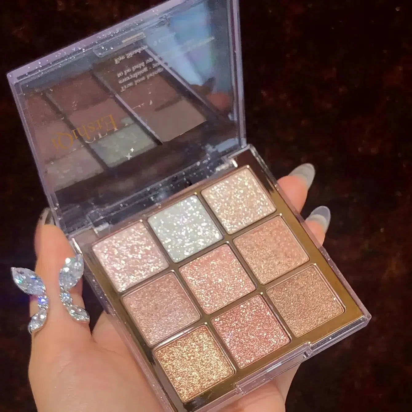 ErshiQi 9-Color Shimmer & Metallic Sparkling Eye Shadow - alotasawkli