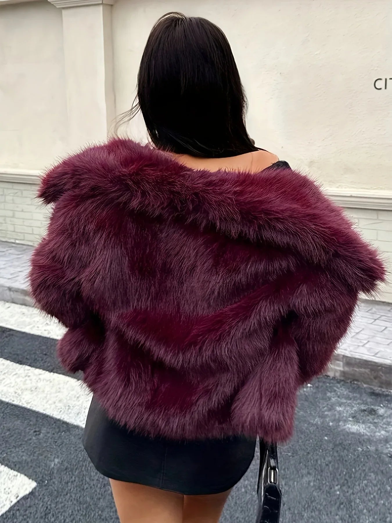 TEMU-Women'S Elegant Faux Fur Coat - alotasawkli