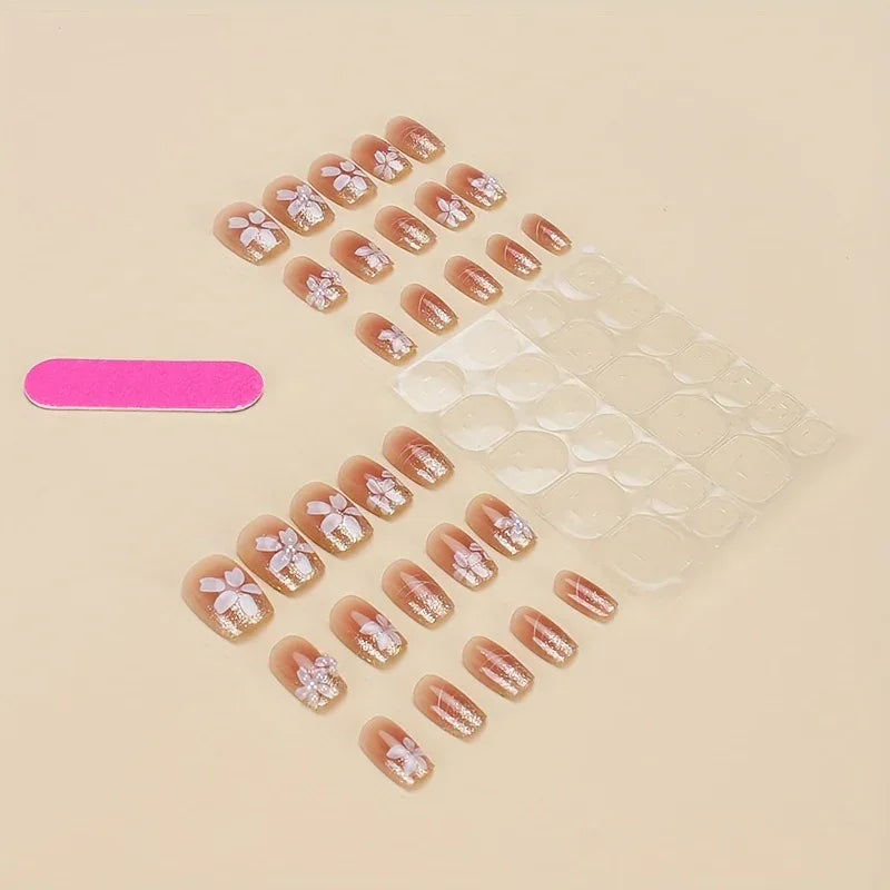 TEMU-30pcs Short Square Press-On Nails - alotasawkli