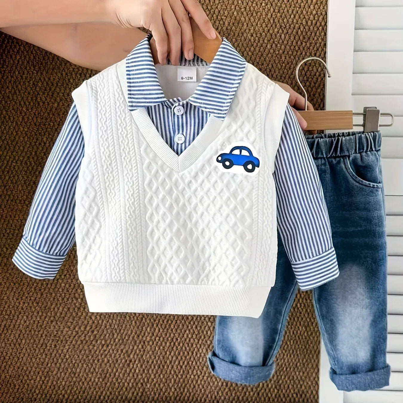 TEMU-2pcs Baby Boy Denim Jeans Set - alotasawkli