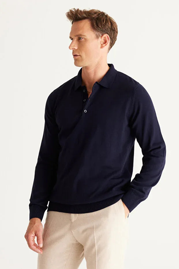 TRENDYOL-Altınyıldız Classics Men's Navy Blue Anti-Pilling Fabric - alotasawkli
