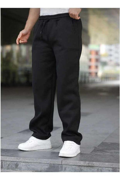 TRENDYOL-BERYY MODA Winter Two-Piece Black Grey Loose Sweatpants - alotasawkli