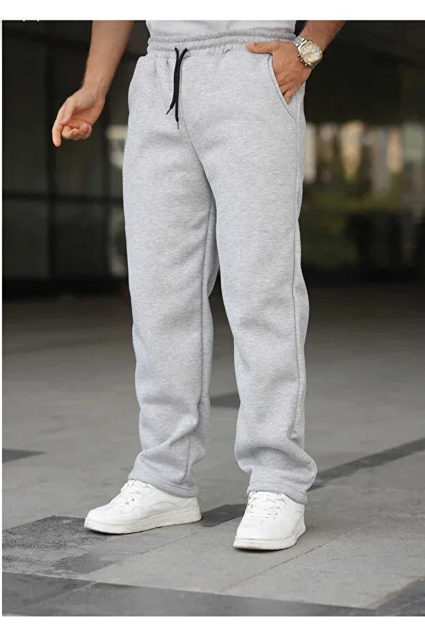 TRENDYOL-BERYY MODA Winter Two-Piece Black Grey Loose Sweatpants - alotasawkli