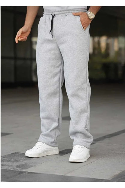 TRENDYOL-BERYY MODA Winter Two-Piece Black Grey Loose Sweatpants - alotasawkli
