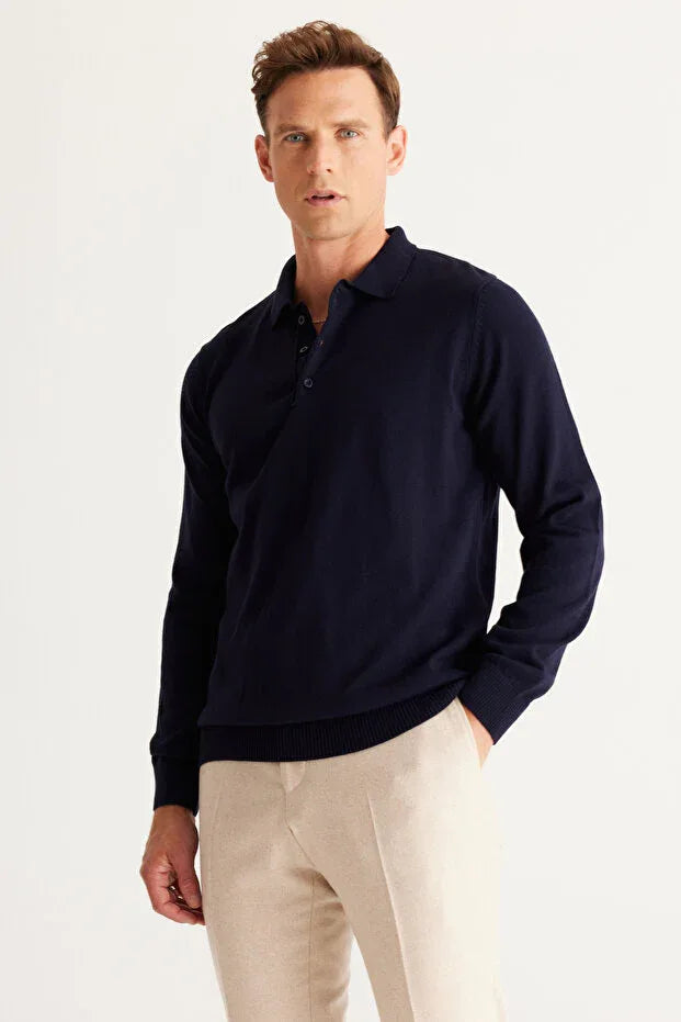 TRENDYOL-Altınyıldız Classics Men's Navy Blue Anti-Pilling Fabric - alotasawkli