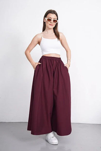 TRENDYOL-Gülmude Long Elastic Waist Poplin Fabric Double Pocket - alotasawkli