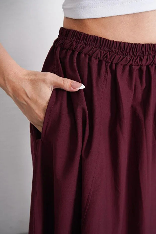 TRENDYOL-Gülmude Long Elastic Waist Poplin Fabric Double Pocket - alotasawkli