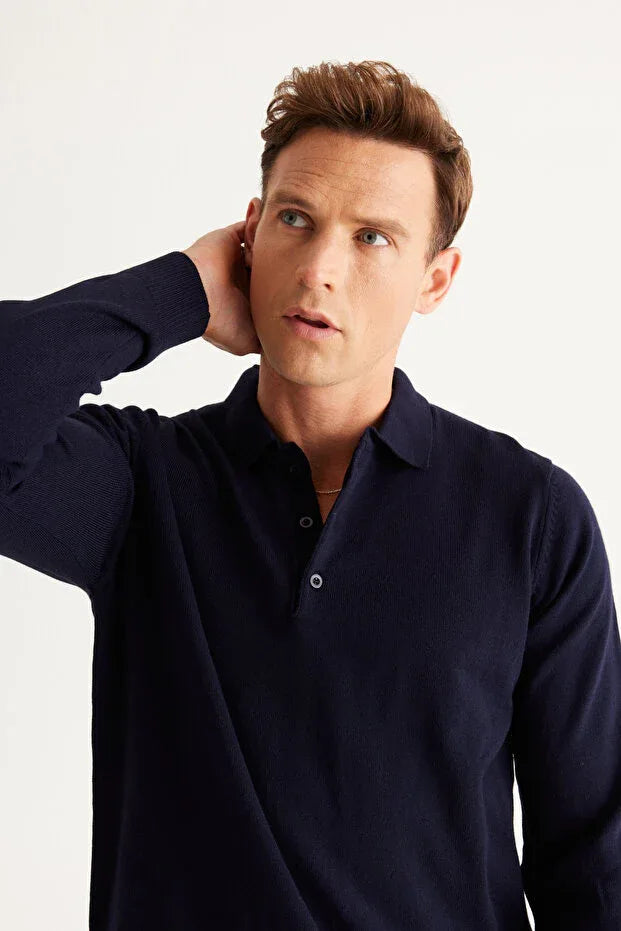 TRENDYOL-Altınyıldız Classics Men's Navy Blue Anti-Pilling Fabric - alotasawkli