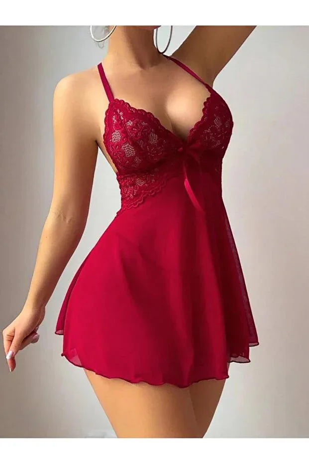Rose Alexandra Women's Elegant Tulle Nightgown with Lace Details - alotasawkli