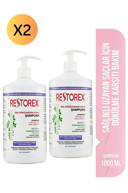 Restorex Anti-Hair Loss Shampoo 1000 ml (2 Packs) - alotasawkli