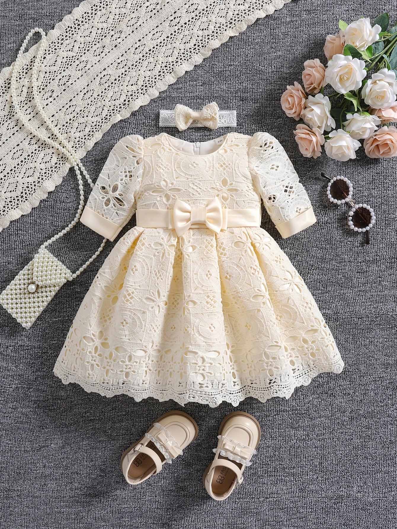TEMU-Girls' Special Occasion Dress + Headband - alotasawkli