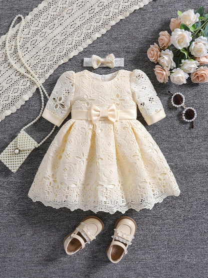 TEMU-Girls' Special Occasion Dress + Headband - alotasawkli