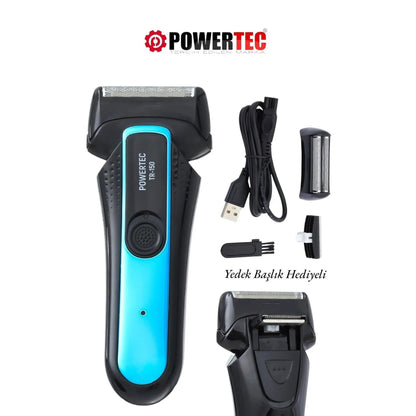 ماكينة حلاقة اللحية والخدين Powertec TR-150 Daily Zero Cut، قابلة للشحن - alotasawkli