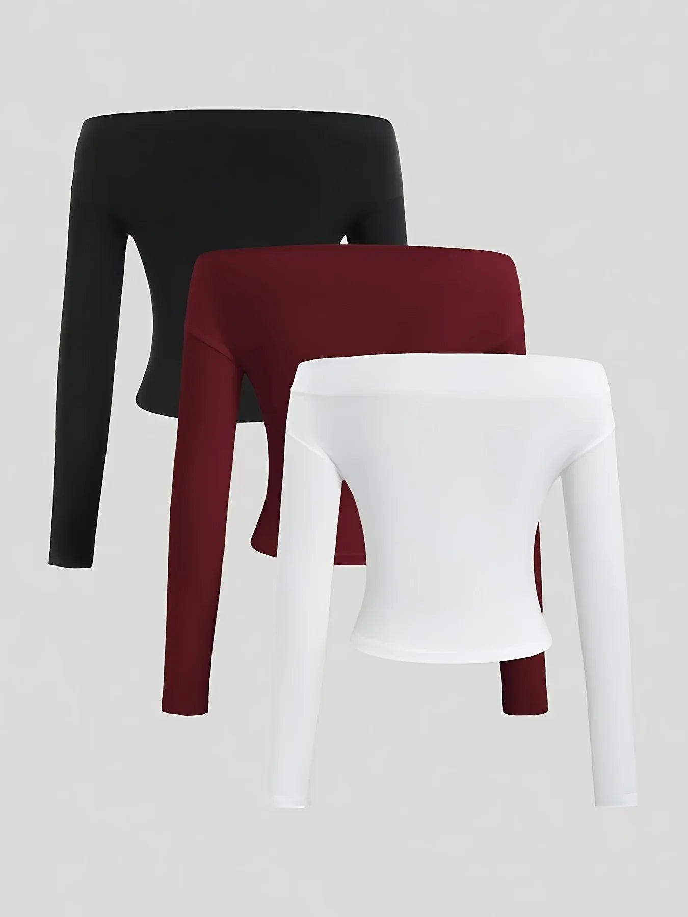 TEMU-Solid Color Long-Sleeve Top for Girls - alotasawkli