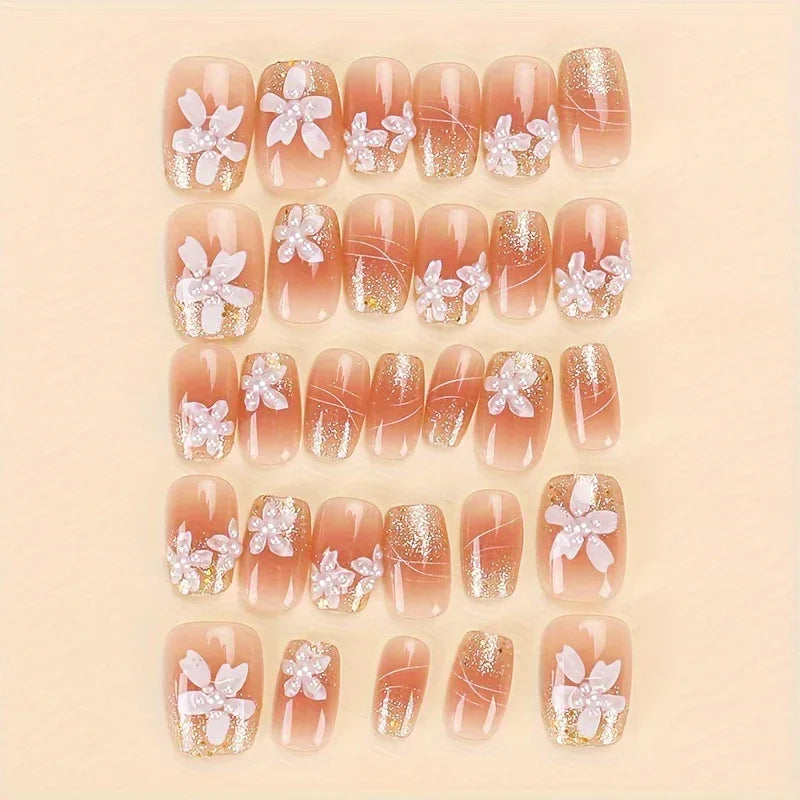 TEMU-30pcs Short Square Press-On Nails - alotasawkli
