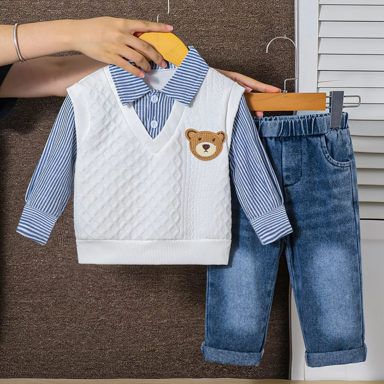 TEMU-2pcs Baby Boy Denim Jeans Set - alotasawkli