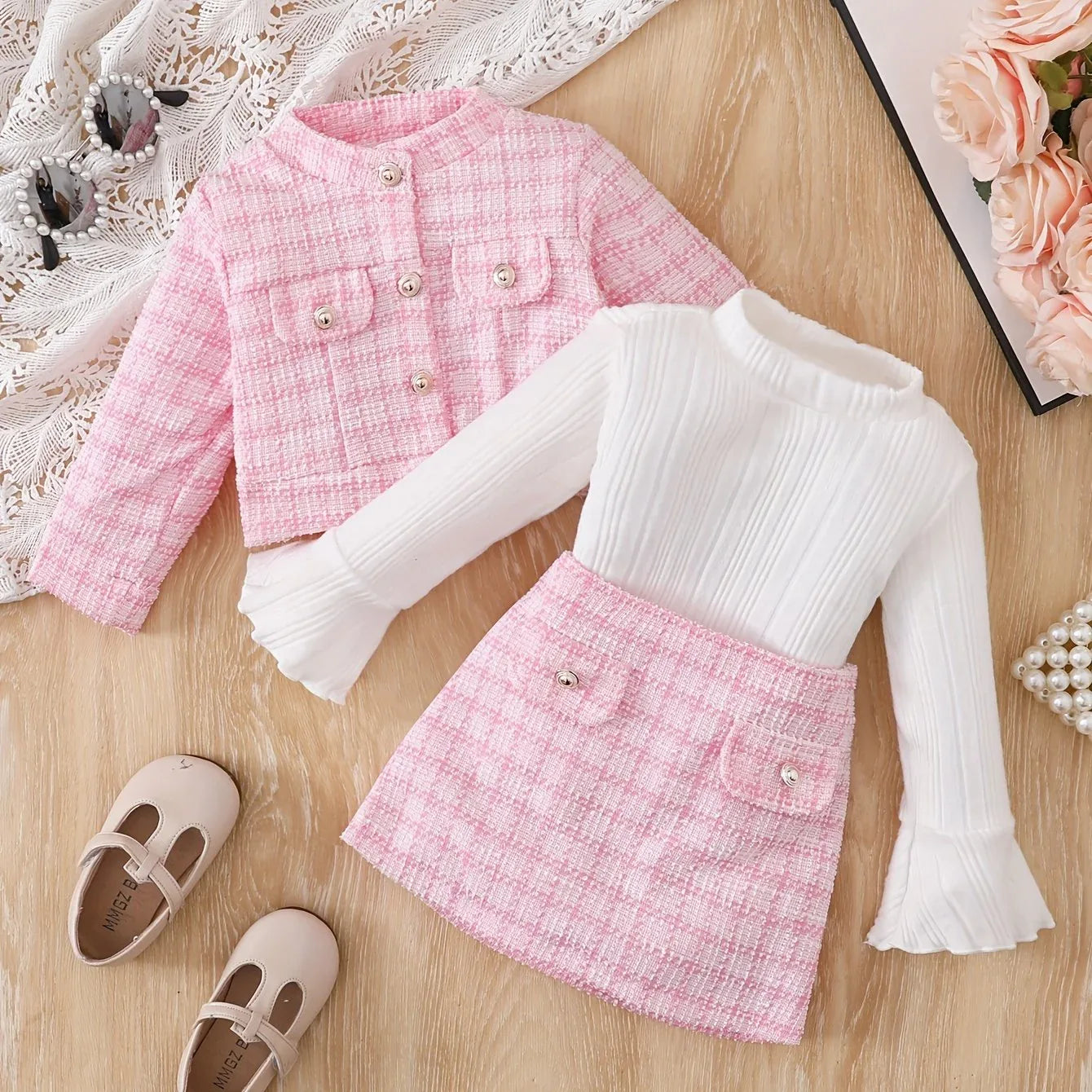 TEMU-A Stylish Three-Piece French Outfit for Young, Perfect - alotasawkli