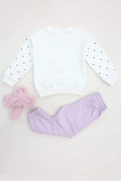 Kids' Fleece-Lined Lilac Tracksuit Set – Ages 2-5