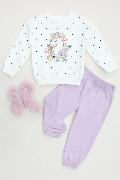 Kids' Fleece-Lined Lilac Tracksuit Set – Ages 2-5