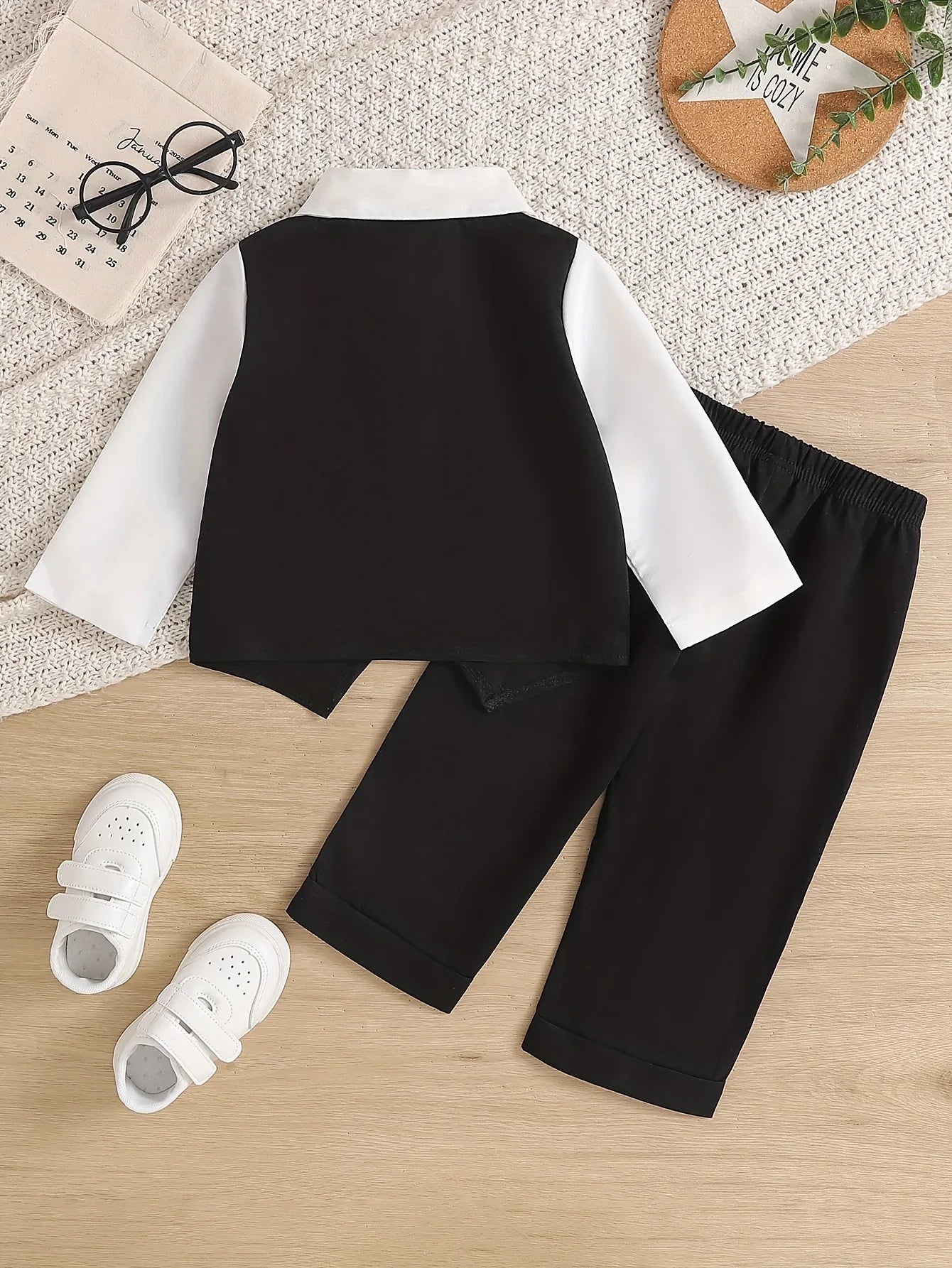 TEMU-Gentleman Bow Tie Outfit for Boys , 2pcs Set - alotasawkli