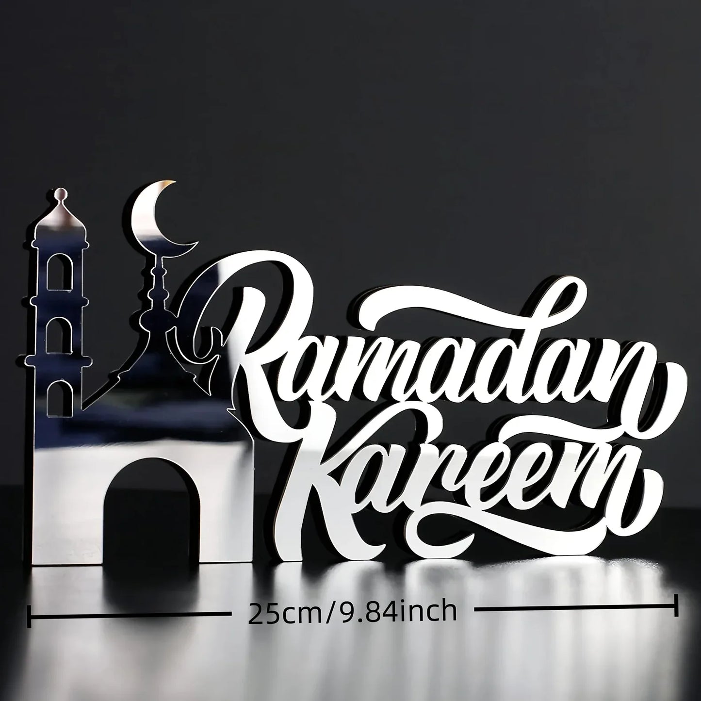 TEMU-2D Flat, Eid Wooden Acrylic Islamic Tabletop Decoration - alotasawkli
