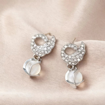 New Fashionable Swan Earrings, Trendy Cat'S Eye Studs from Korea - alotasawkli