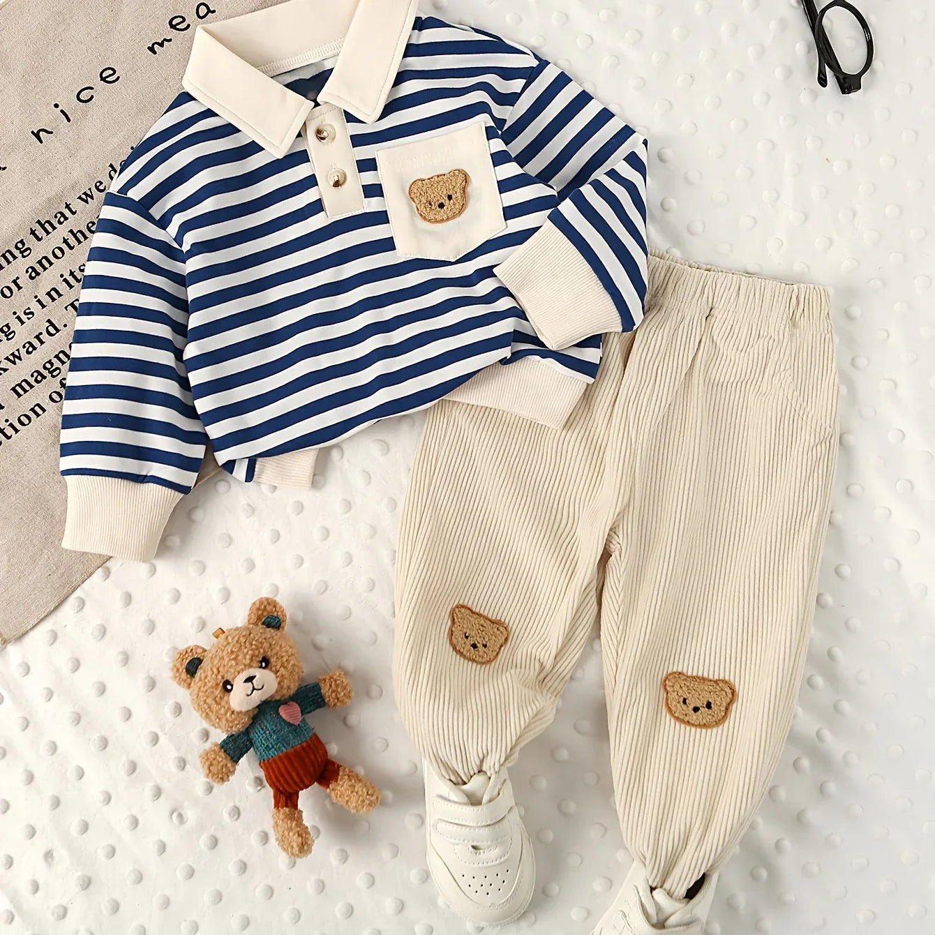 TEMU-2pcs Baby Boy Autumn And Winter Outfit - alotasawkli