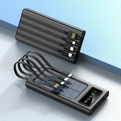 باور بانك بالطاقة الشمسية 10,000 مللي أمبير في الساعة | شحن 5 أجهزة في نفس الوقت | USB-C و Lightning - alotasawkli