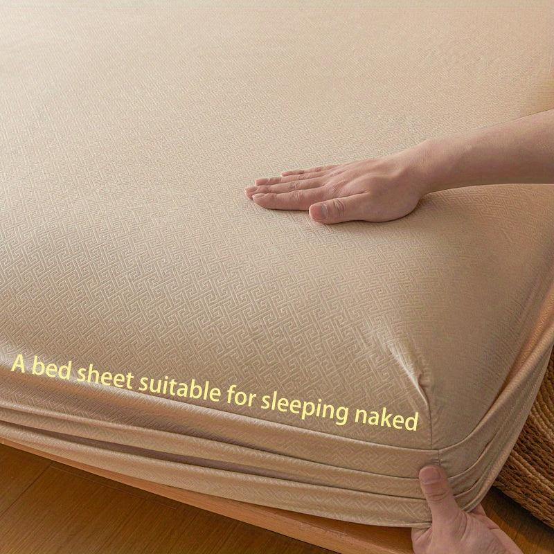 TEMU-3pcs Luxury Fitted Sheet Set: One Fitted Sheet + Two Pillowcases - alotasawkli