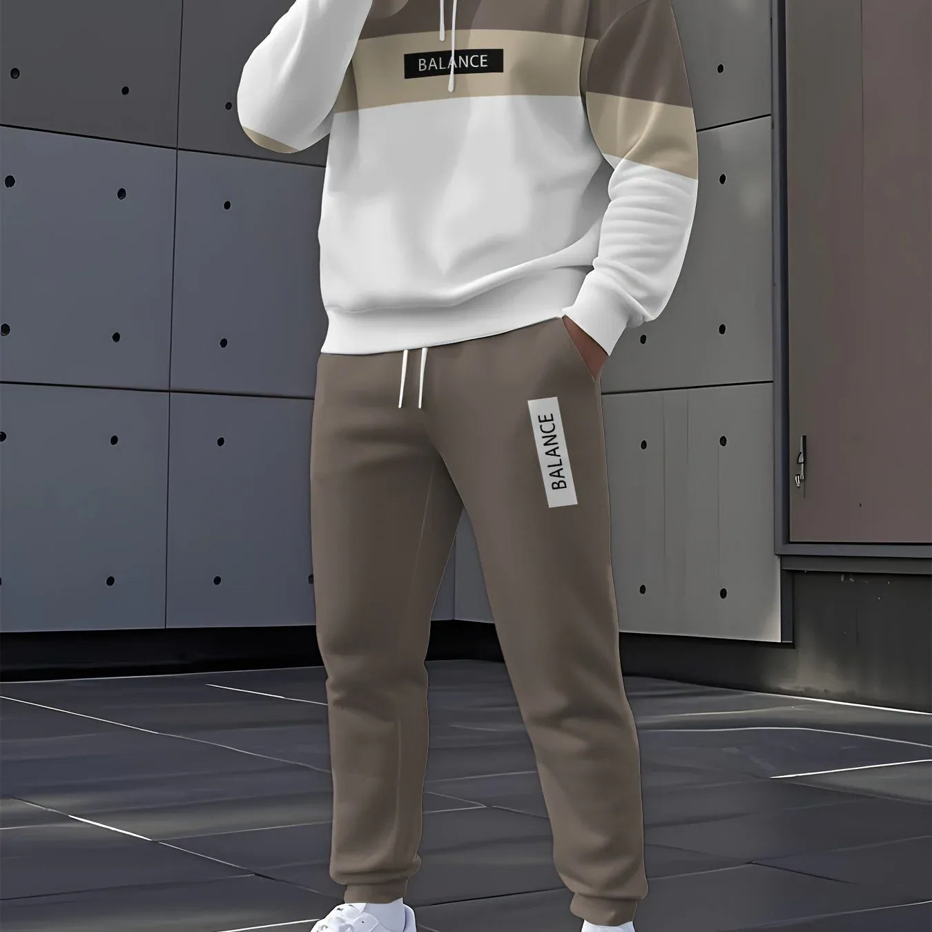 TEMU-Holiday Special 2025 Men's Trendy Sweatshirt Set - alotasawkli
